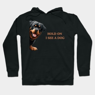 Hold On I See a Dog Rottweiler Gift Hoodie